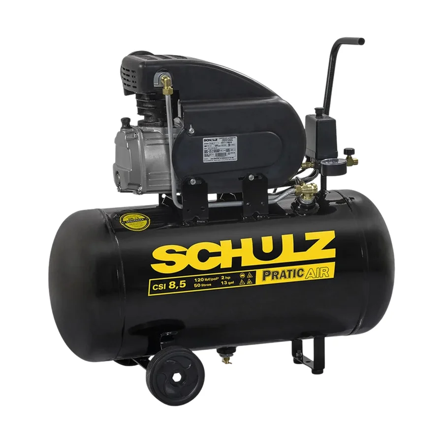 Compressor de ar Schulz de 8,5 pés e 50 litros para locação em Manaus