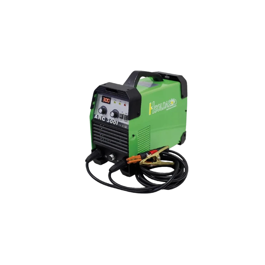 Inversora de solda ARC 300 I verde, com cabos e garra