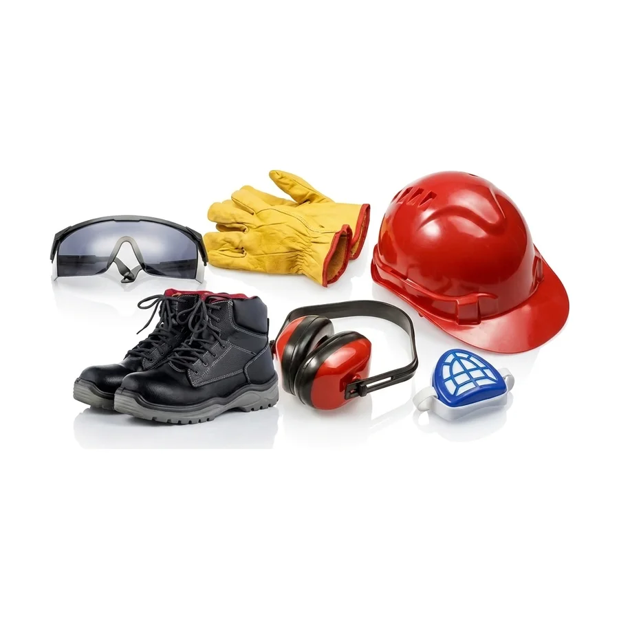 Equipamentos de proteção individual usados pela equipe de montagem Equipamentos de proteção individual usados pela equipe de montagem